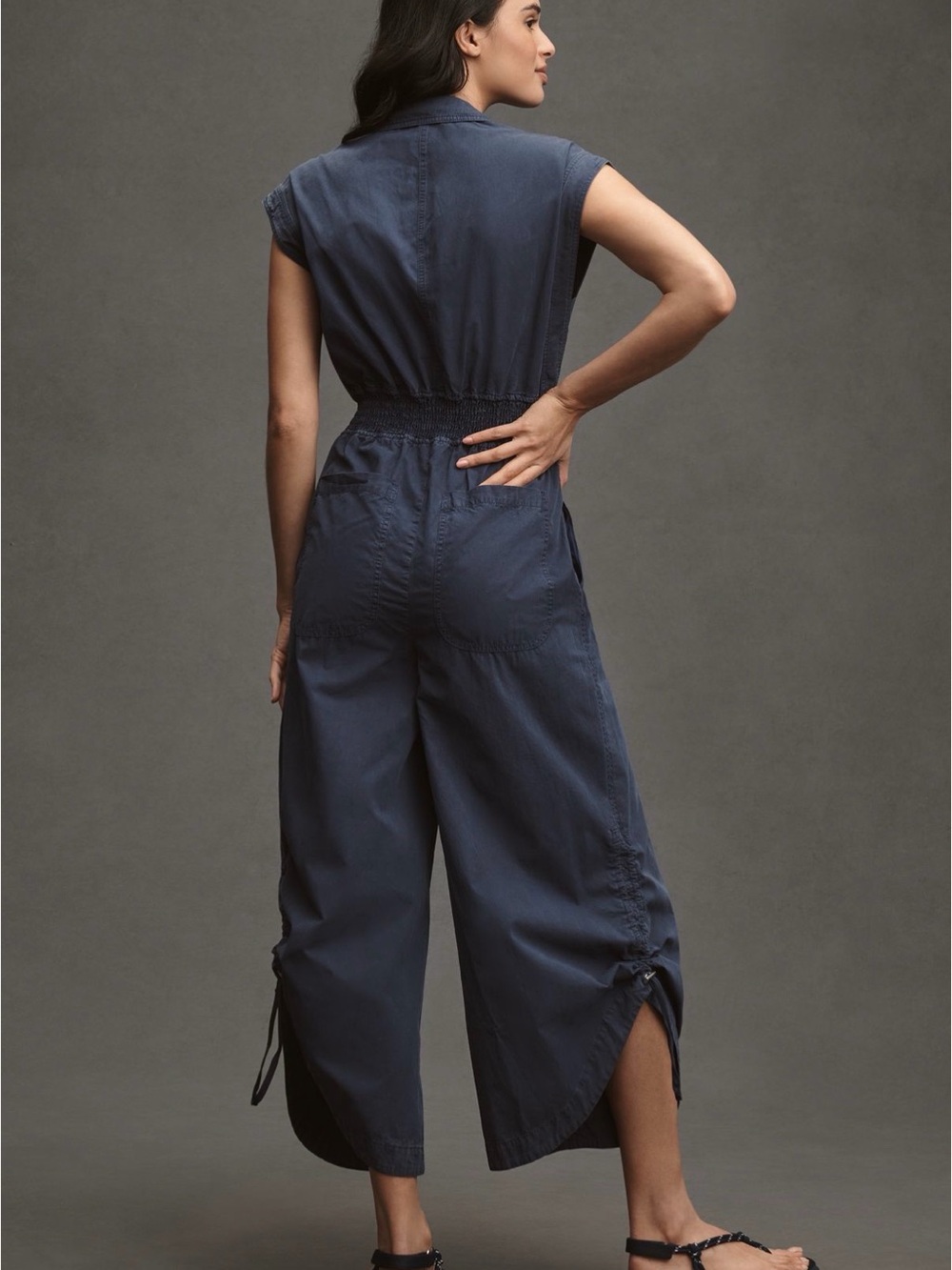 EUC ANTHROPOLOGY Shirting Parachute Jumpsuit